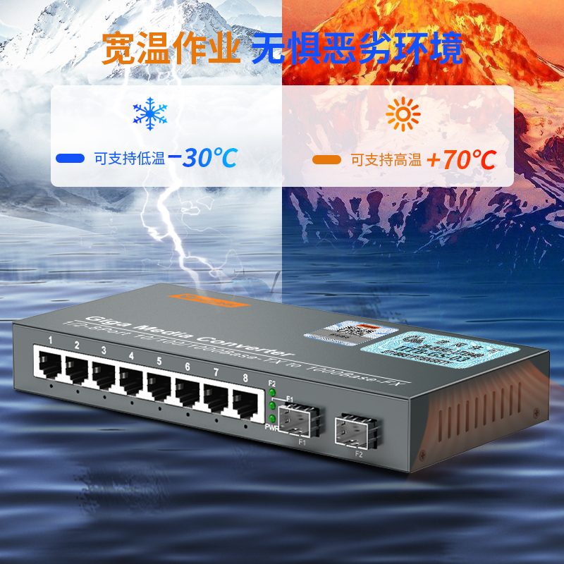 SFP光纤收发器 2光8电 电信级千兆
