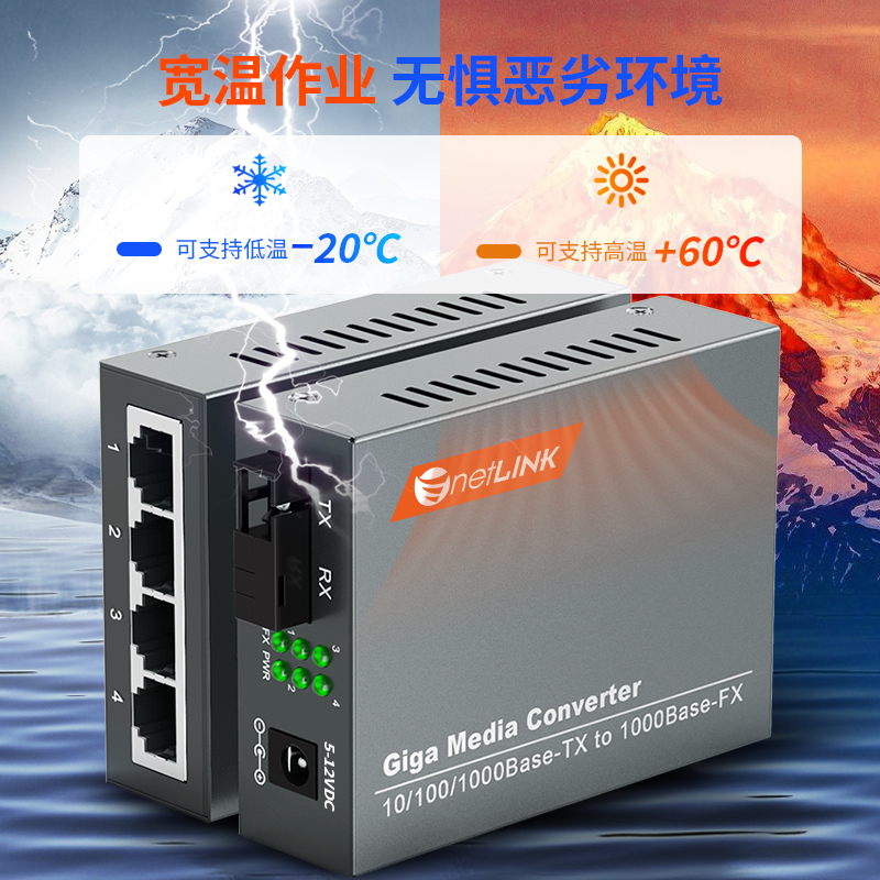1光4电 商业级光纤收发器