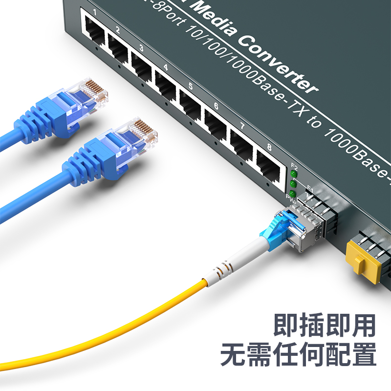 SFP光纤收发器 1光8电 电信级千兆