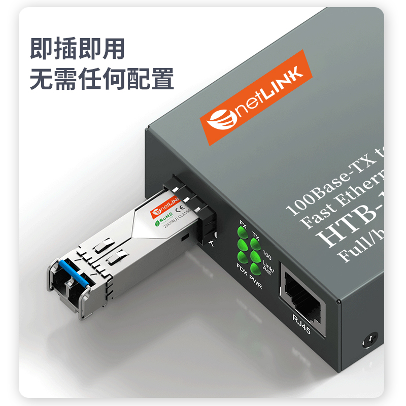 SFP光纤收发器 1光1电 商业级百兆